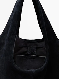 Sac shopper medium en croûte de cuir