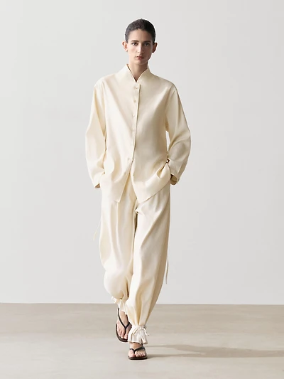Flowing overshirt with collar detail