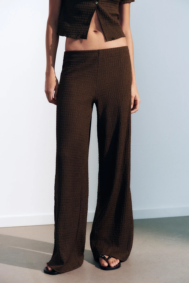 PANTALON DROIT TEXTURÉ