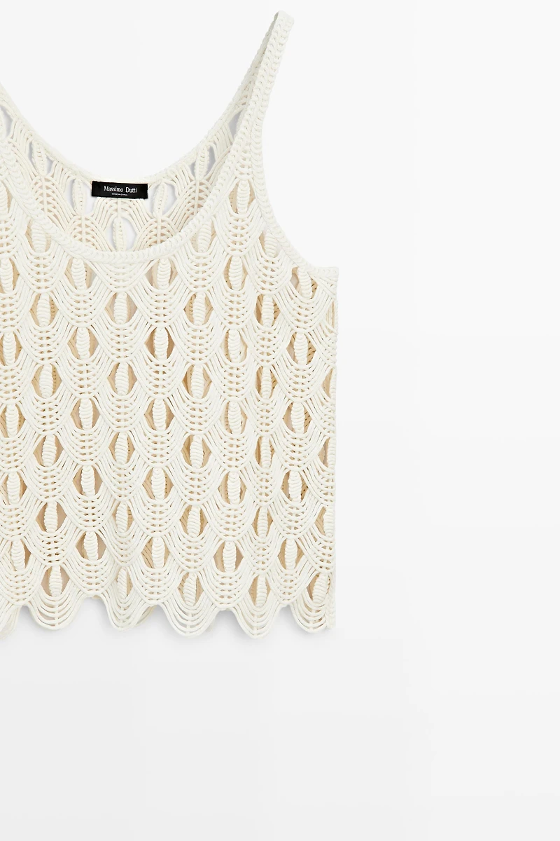 Strappy top with crochet detail