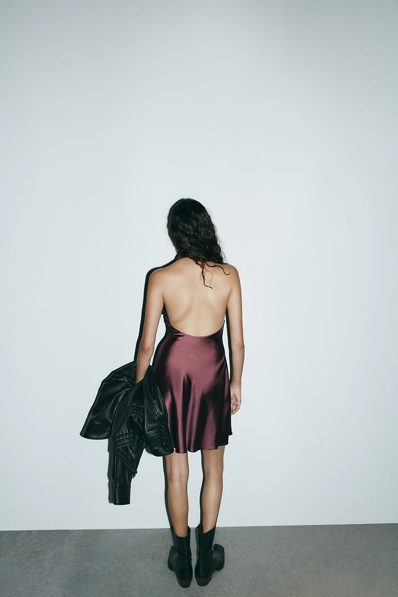 SATIN EFFECT MINI DRESS