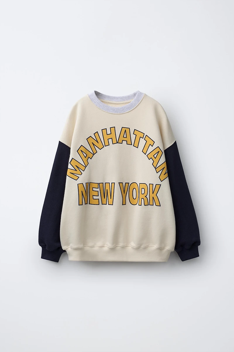 COLOR-BLOCK GRAPHIC SWEATSHIRT