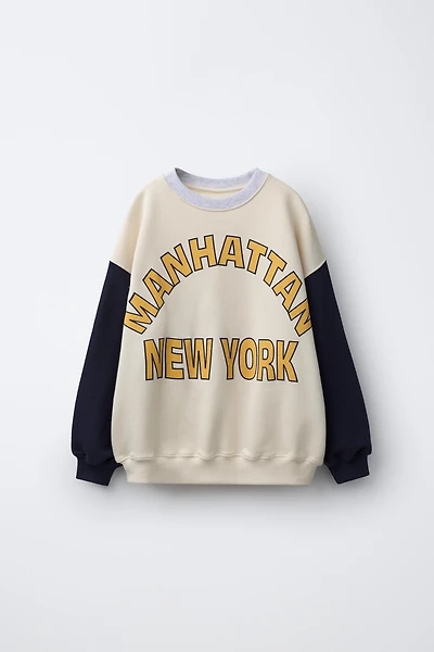COLOR-BLOCK GRAPHIC SWEATSHIRT