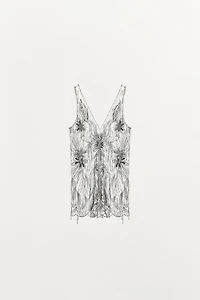 LIMITED EDITION EMBROIDERED BEADED TULLE DRESS