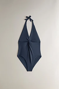 MAILLOT DE BAIN HALTER NŒUD