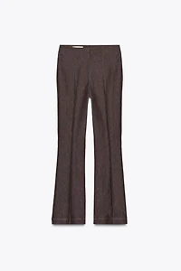CONTRAST STITCH SEAM FLARE PANTS