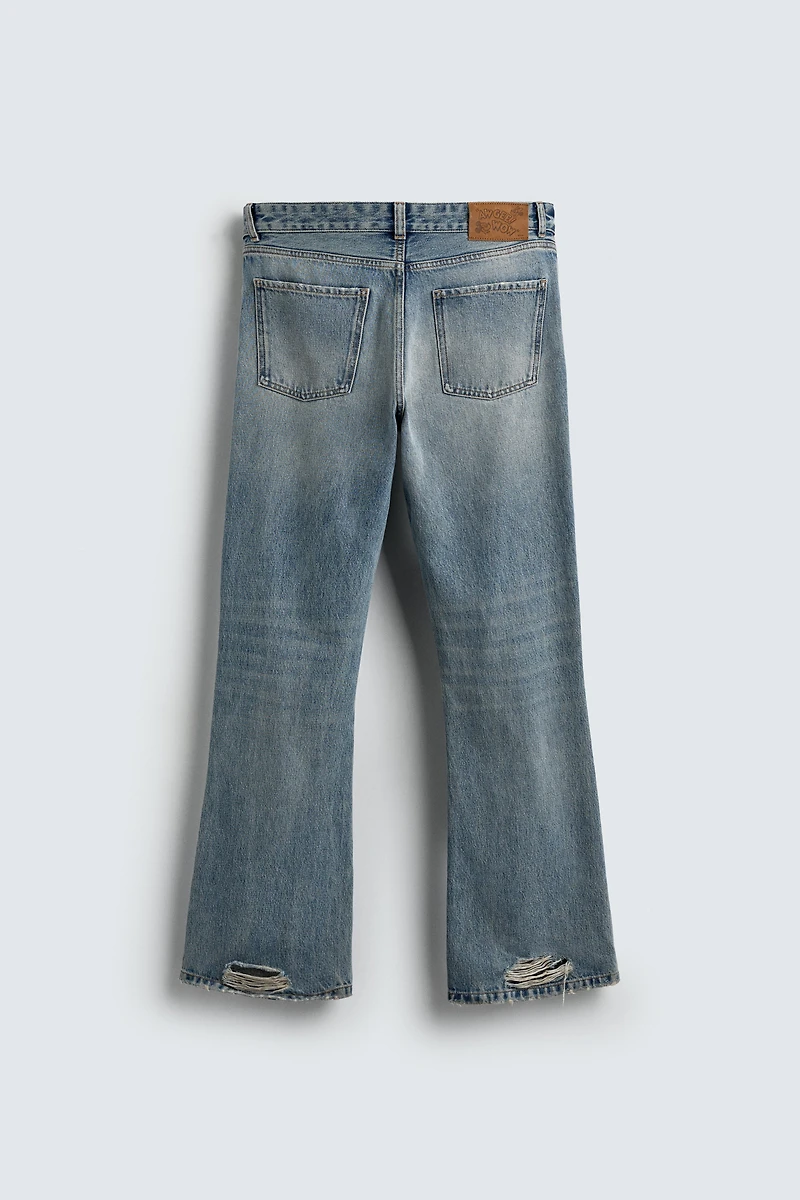 RIPPED FLARE FIT JEANS HARRY LAMBERT FOR ZARA X DISNEY