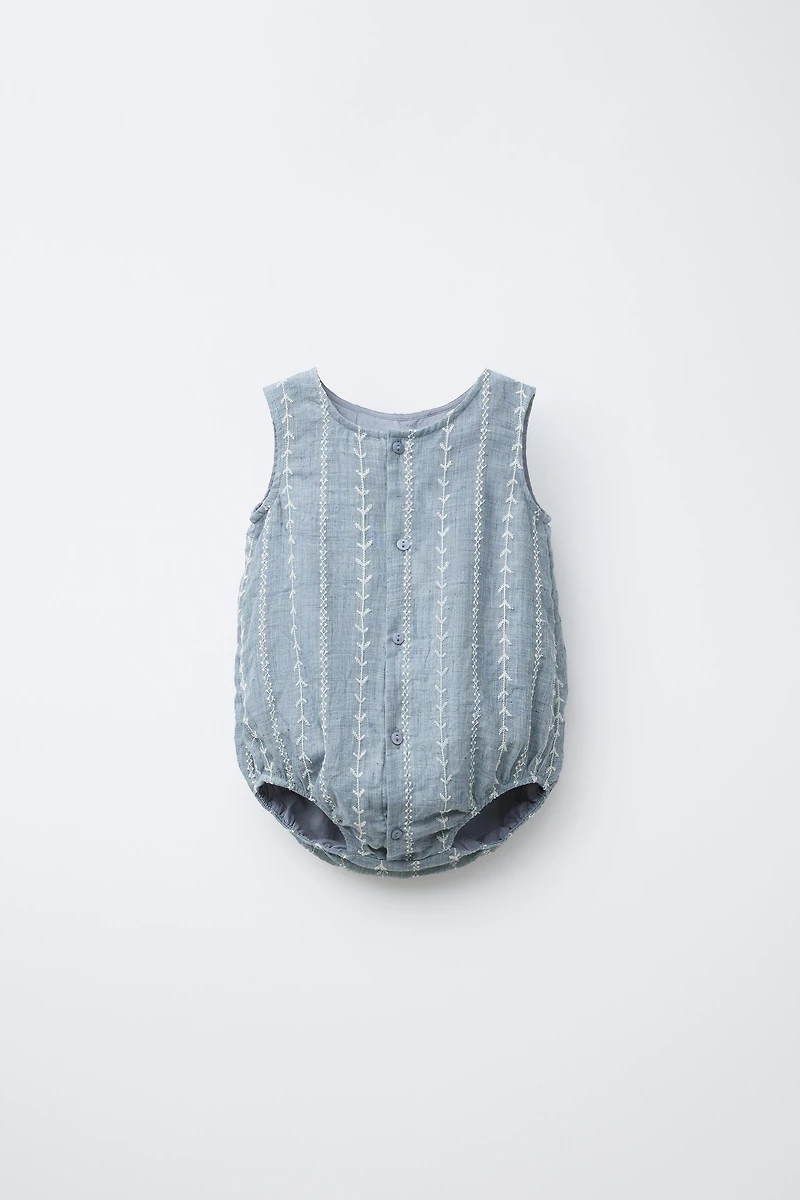 EMBROIDERED ROMPER