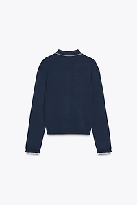 PETER PAN COLLAR KNIT CARDIGAN
