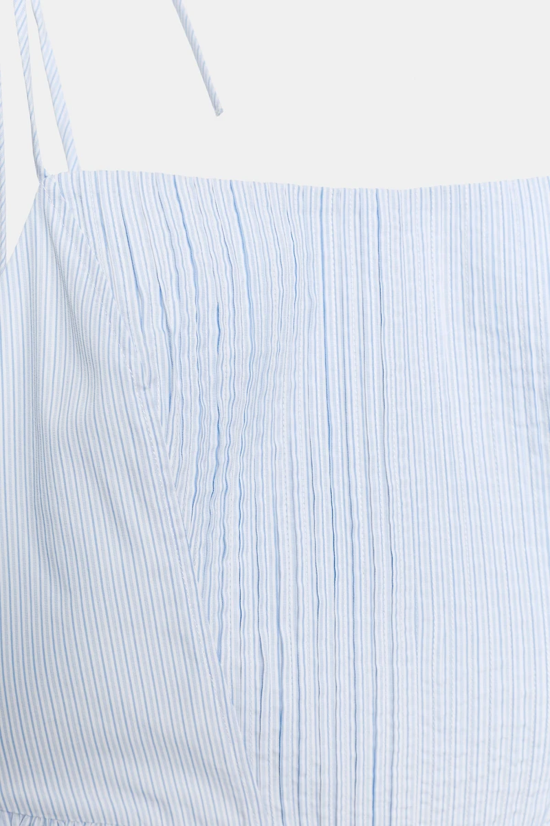 POPLIN CORSET CROP TOP