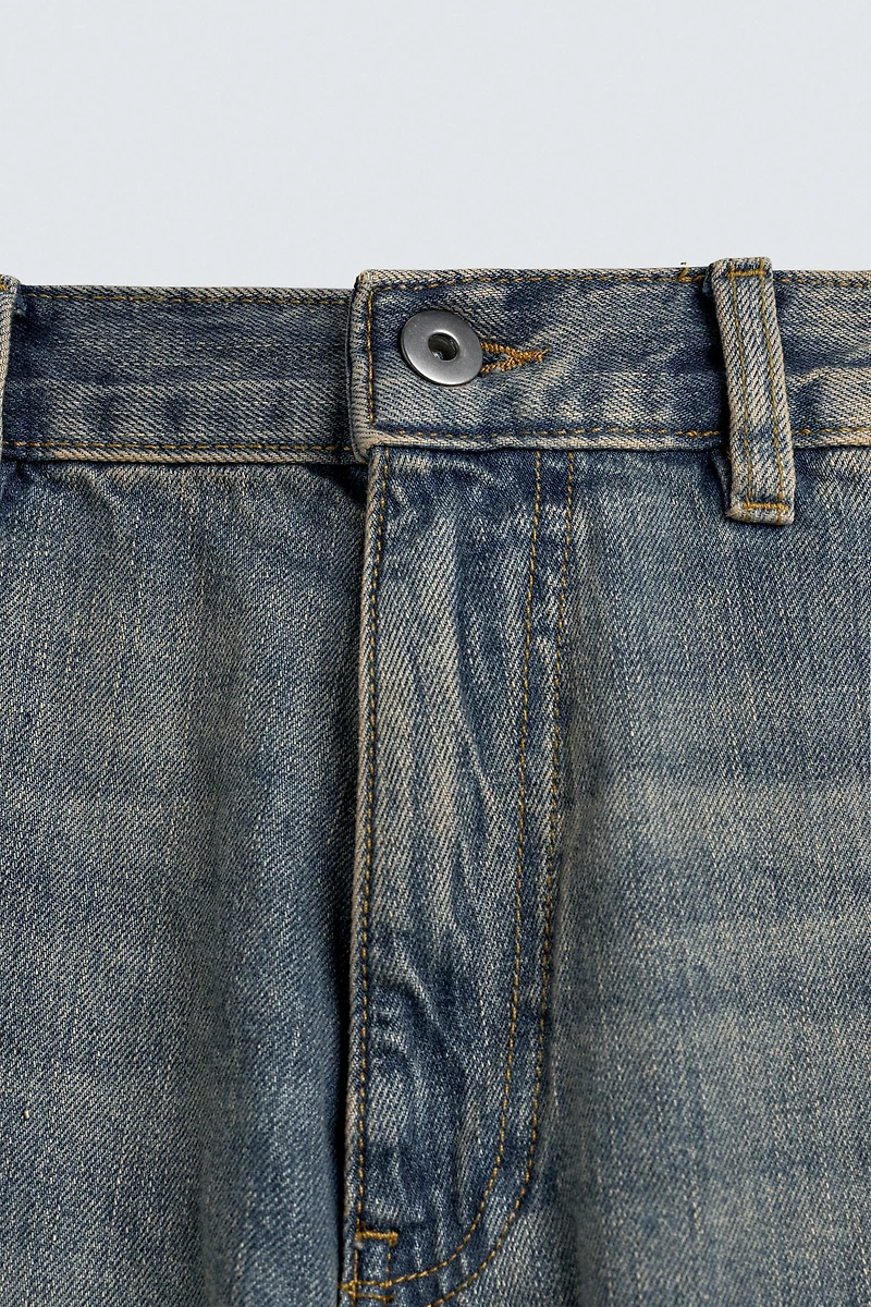 WASHED CARPENTER POCKET JEANS