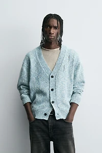 DISTRESSED TWISTED YARN CARDIGAN