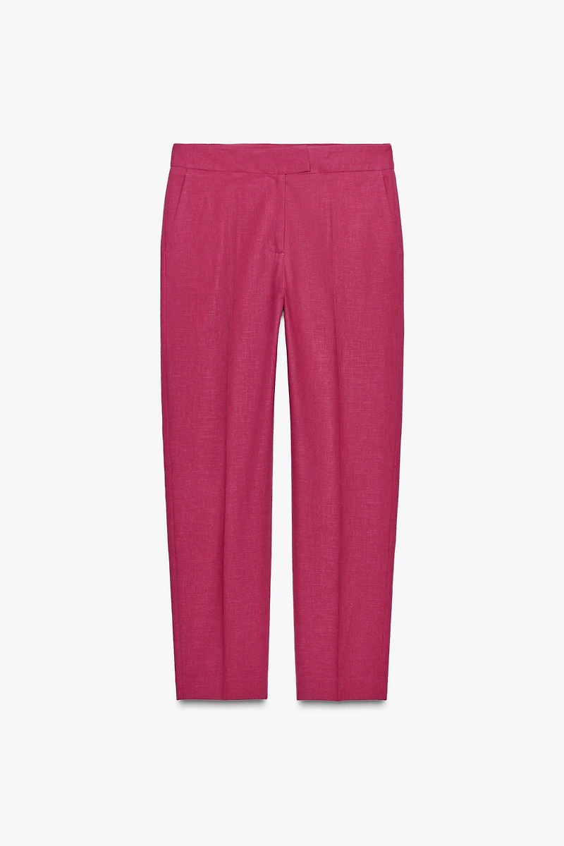 HIGH-WAISTED SLIM PANTS
