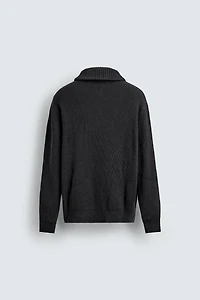 PURL KNIT QUARTER-ZIP SWEATER