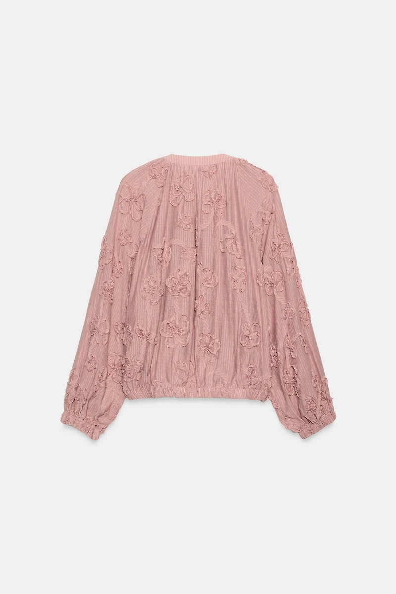 OVERSIZED TEXTURED FLORAL JACKET