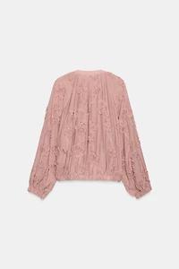 OVERSIZED TEXTURED FLORAL JACKET