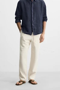 PANTALON COUPE DÉCONTRACTÉE À TEXTURE