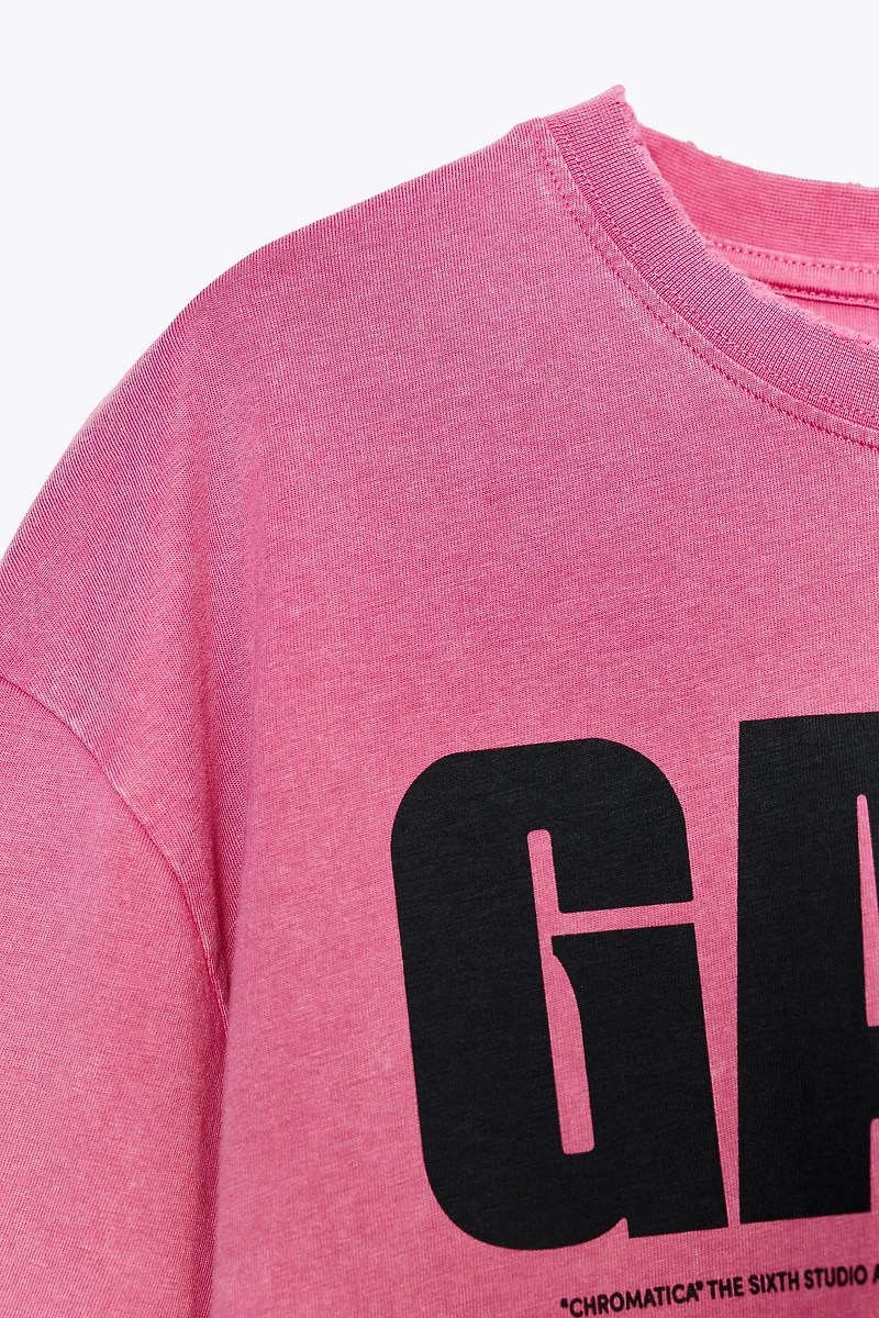 LADY GAGA WASHED EFFECT T-SHIRT