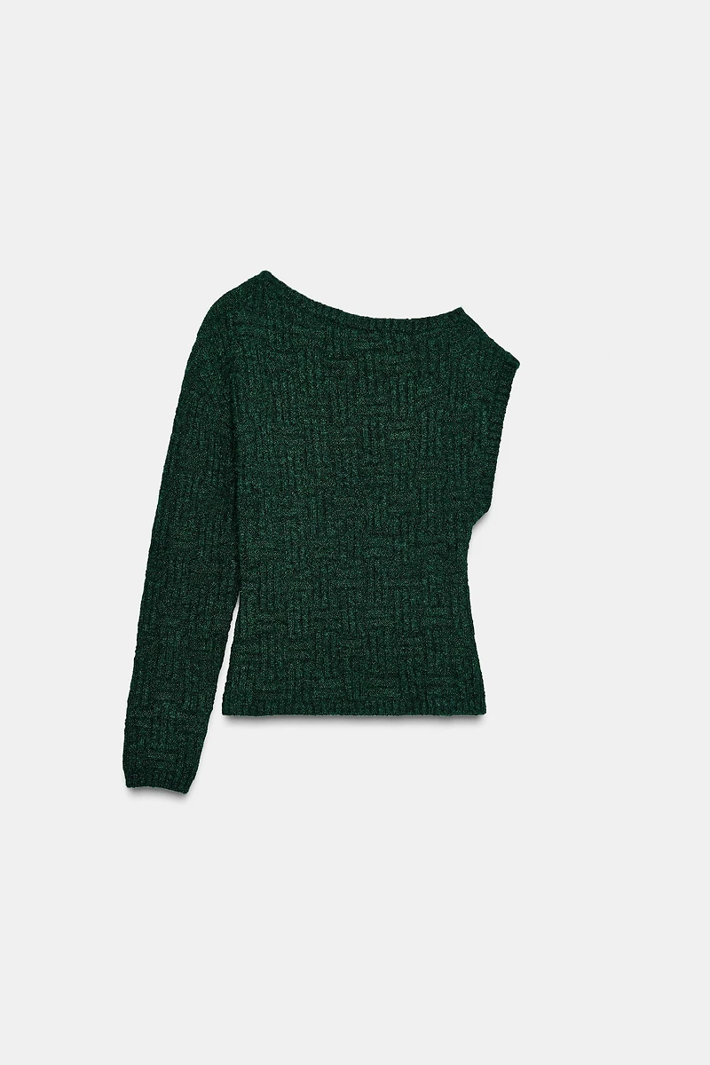 ASYMMETRIC TEXTURED KNIT JUMPER