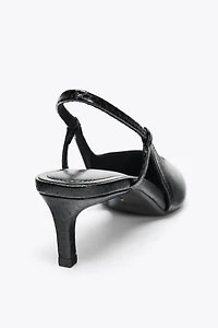 TEXTURED SLINGBACK SHOES