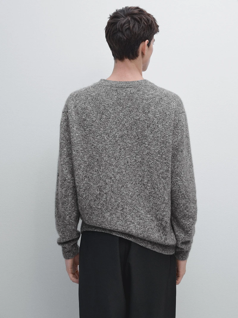 Pull en maille moulinée de coton et laine