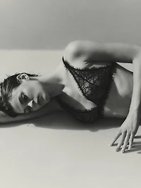 Lace bralette with frayed detail