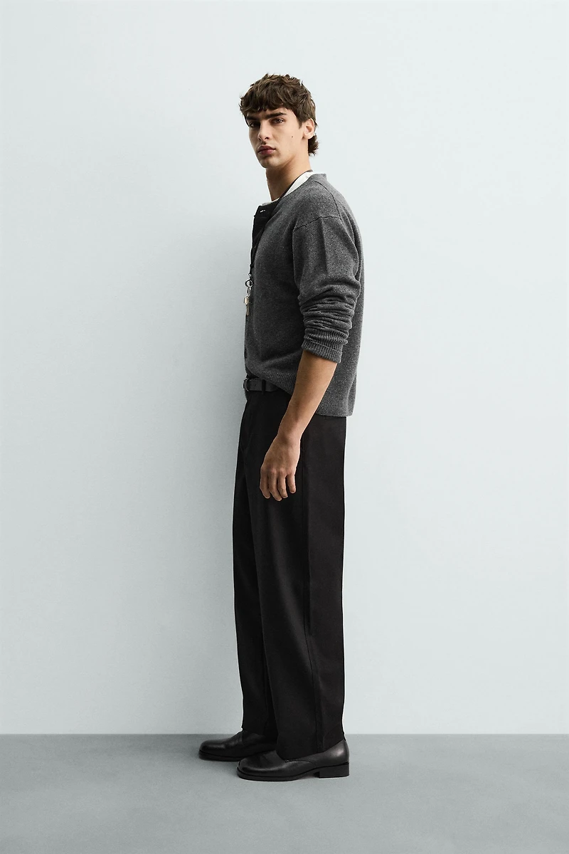 TEXTURED BALLOON FIT PANTS