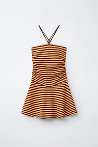 STRIPED HALTER DRESS