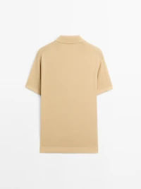 Short sleeve knit polo shirt