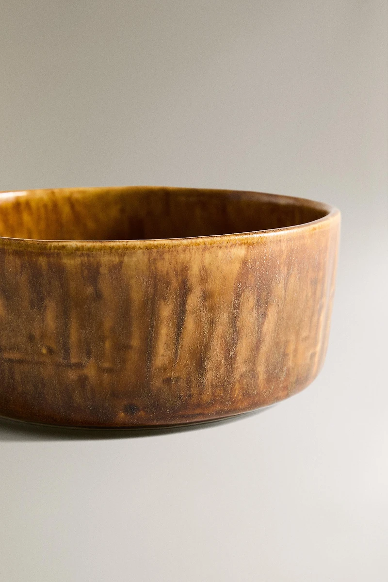 BROWN STONEWARE BOWL