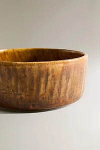 BROWN STONEWARE BOWL