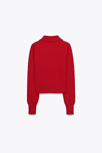 PETER PAN COLLAR KNIT CARDIGAN