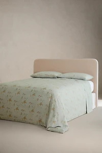 DRAP DE DESSUS SATIN BRANCHES FLORALES (300 FILS)