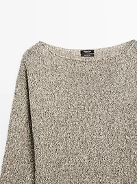 Pull en maille moulinée à col bateau