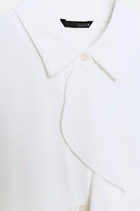 CHEMISE EN CRÊPE À VOLANT