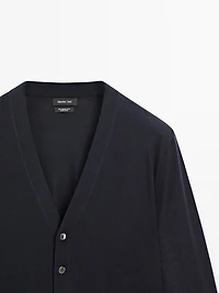 100% merino wool knit cardigan