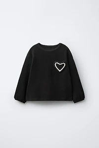 SOFT TOUCH WAVY HEART POCKET T-SHIRT
