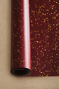 RED GLITTER CHRISTMAS WRAPPING PAPER