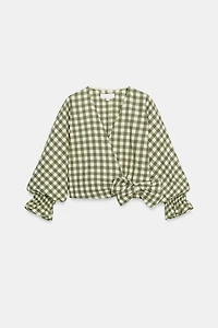 GINGHAM TIE JACKET