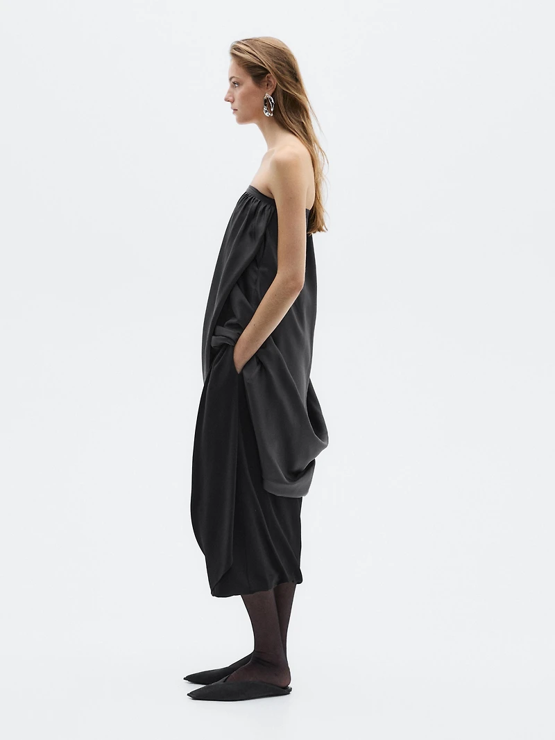 Draped crepe midi skirt - LIMITED