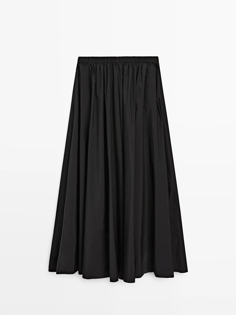Jupe midi en tissu technique