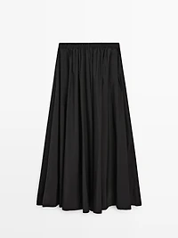 Jupe midi en tissu technique
