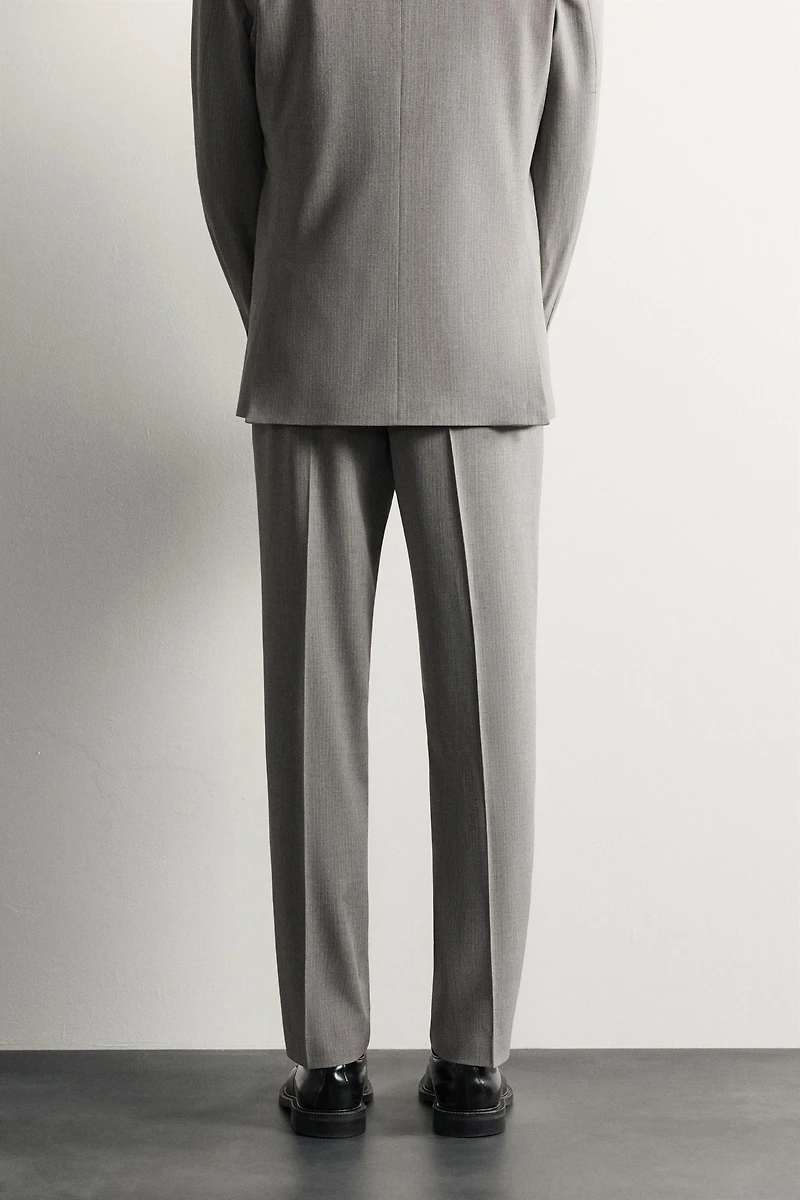 STRIPED REGULAR FIT SUIT PANTS