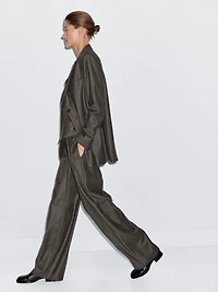 Wool pinstripe trousers