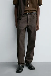 WAXED FINISH STRAIGHT FIT JEANS