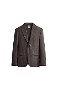 LINEN-WOOL CHECKERED SUIT JACKET