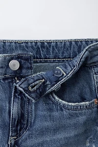 LONG RIPPED DENIM SHORTS