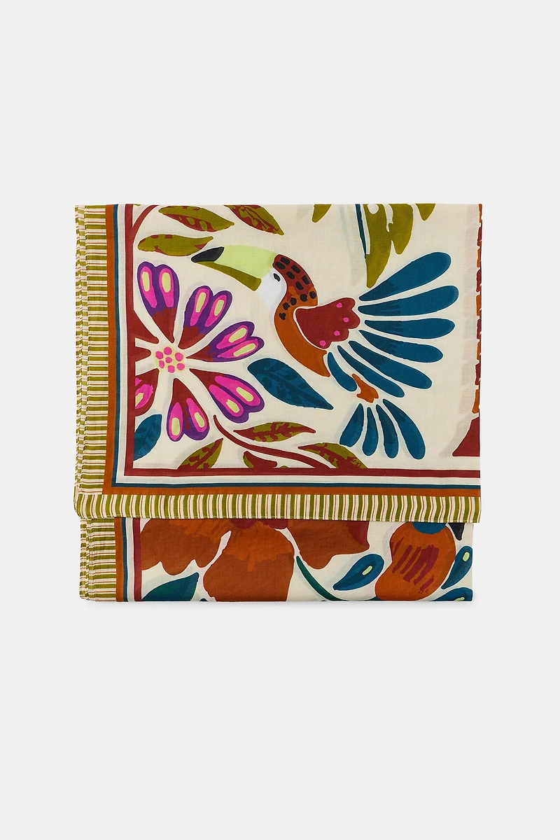 100% COTTON TROPICAL PRINT SCARF