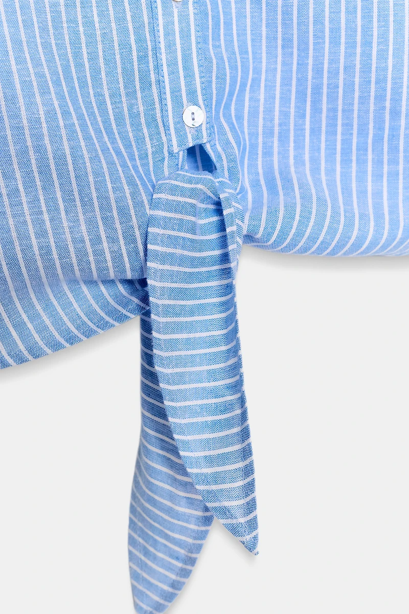 KNOTTED LINEN SHIRT