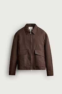 RELAXED-FIT LINEN-COTTON OVERSHIRT